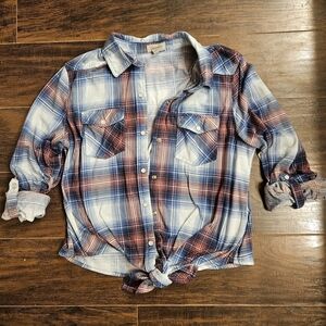 Passport Plaid Shirt with Blue and Red